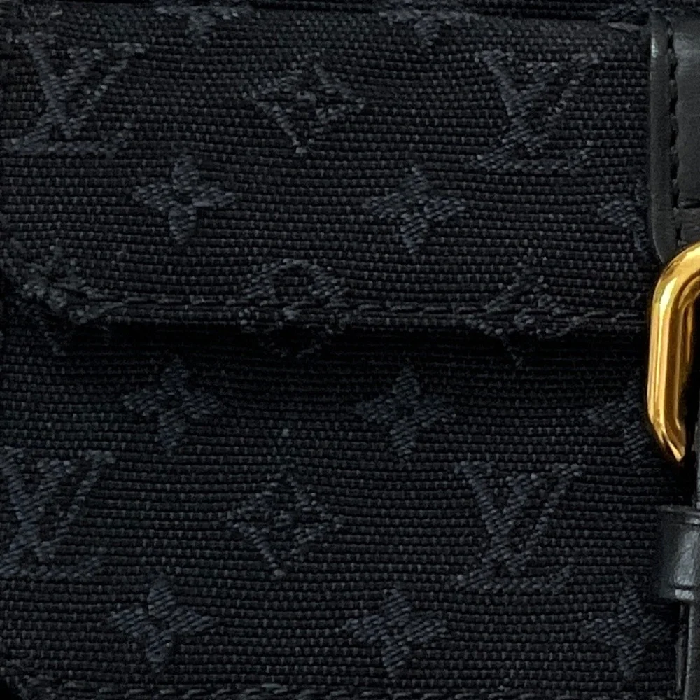 LOUIS VUITTON Vintage Juliette Mini Lin Monogram Canvas Crossbody Navy Blue